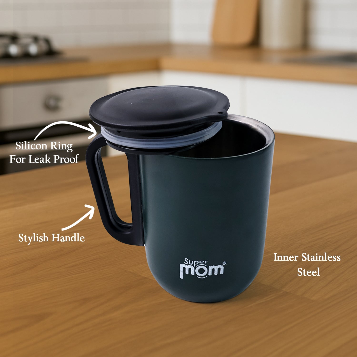 Supermom Metallic Stainless Steel Insulated Mug with Lid Approx 300Ml (1 Pc) Supermom Metallic Stainless Steel Insulated Mug with Lid Approx 300Ml (1 Pc)